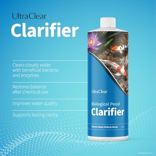Pond Clarifier for Outdoor Ponds - Treats up to 80,000 Gallons - Concentrated Live Beneficial Bacteria - - Clears Cloudy Pond Water - Safe for Fish, Plants, Pets and People