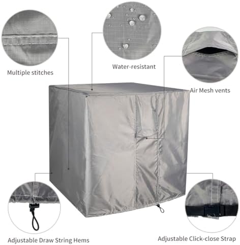 Homydom Air Conditioner Covers for Outside Units Fits up to 30"x30"x32" Full Winter AC Unit Covers Outdoor Protection