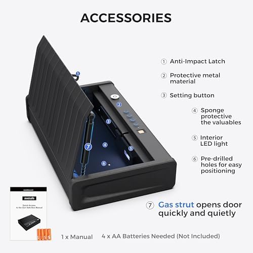awesafe Biometric Gun Safe for Pistol, 3 Ways Quick Access with Fingerprint Digital PIN Key