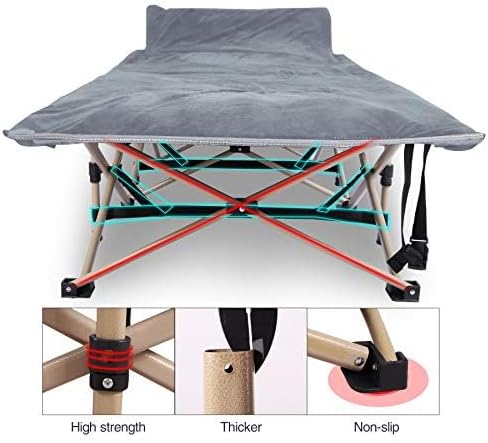 REDCAMP Oversized Camping Cots for Adults 500lbs, 33.5'' Extra Wide Tall Sleeping Cots Heavy Duty, XL Cots Portable for Outdoor Indoor Office