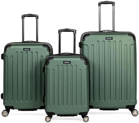 Kenneth Cole REACTION Renegade Luggage Expandable 8-Wheel Spinner Lightweight Hardside Suitcase, Champagne, 20-Inch Carry On