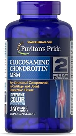 Puritan's Pride Glucosamine Chondroitin MSM, 360 Coated Tablets | Dietary Supplement for Joint Health, 6 Month Supply