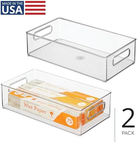 iDesign Stackable Fridge Bin | Storage Bin for Freezer or Pantry Organization, Clear, Made in USA