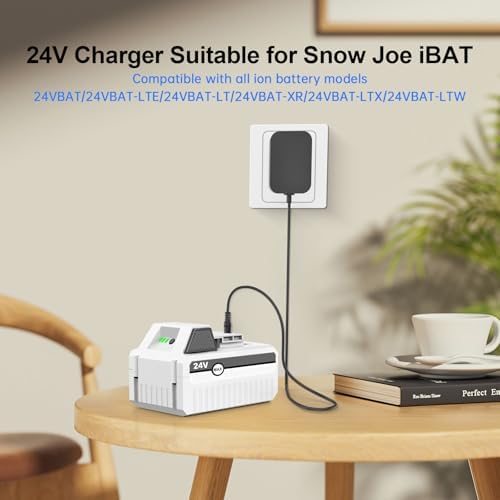 24V Charger for Snow Joe & Sun Joe 24V IBAT24 and 24VBAT Series Batteries | Compatible with 24VBAT 24VBAT-LTE 24VBAT-LT 24VBAT-XR 24VBAT-LTW