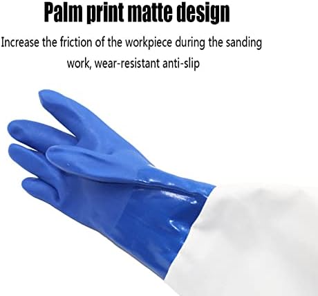 23.6" Canvas Rubber Sandblasting Sand blaster Protection Gloves for Sandblast Cabinets XL,1 pair