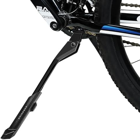 BV Bicycle Kickstand for 24”-28” - Adjustable Bikes Kickstand for Adult Bike with Non-Slip Foot & Spring-Loaded Latch for Stable Any-Angle Stance (Silver, Regular Duty)