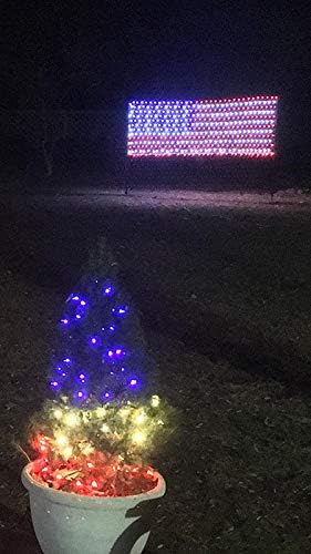 YULIANG LED American Flag Lights, 6.5ft*3.2ft Waterproof Led Flag Net Light Outdoor for 4th of July Decorations, Independence Day, Memorial Day