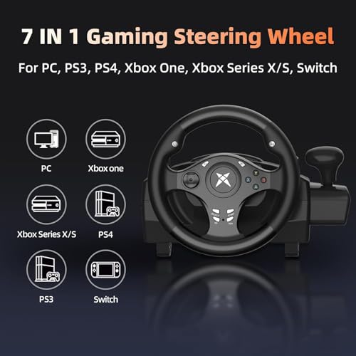 DOYO Gaming Steering Wheel with Pedals for PC, Xbox One, Xbox Series X|S