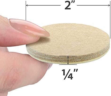 16 Heavy-Duty Felt Furniture Pads 2” 1/4” Thick X-Protector Round Felt Pads | for Furniture Feet - The Best Felt Floor Protectors for Furniture to Prevent Scratches. Protect Your Hard Floor! (Brown)