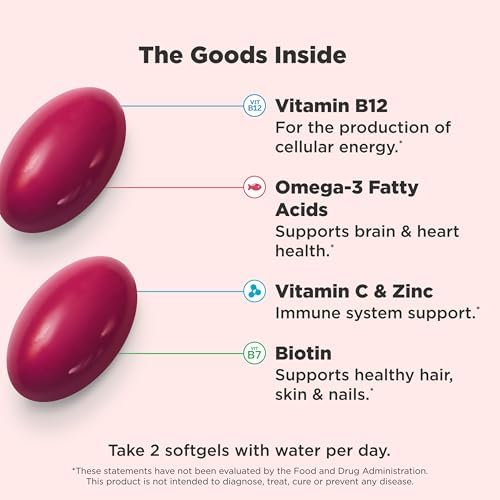 OLLY Ultra Strength Women's Multivitamin Softgels, Omega-3s - 60 Count