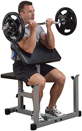 Body-Solid Preacher Curl Bench with Adjustable Seat and Extra Wide Base