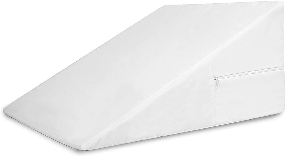 DMI Bed Wedge Pillow and Triangle Wedge with Elevated Incline for Neck Pain, Headaches, Shoulders, Back Pain, Foot Support, Knee Pain or Restless Leg Syndrome, 24x24x12 inches, White (Pack of 1)