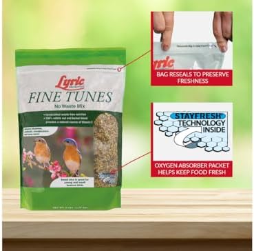 Lyric Fine Tunes Wild Bird Seed Mix - No Waste Bird Food Mix - Attracts Bluebirds, Finches, Chickadees & More - Seed for Outside Feeders - 15 lb Bag | Attracts Bluebirds, Finches, Chickadees and more - Seed for outside feeders