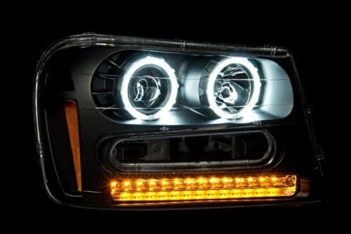 Anzo USA 111127 Chevrolet Trailblazer Black Projectors w/Halos Headlight Assembly - (Sold in Pairs)