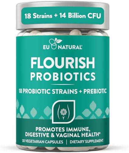 Probiotics + Prebiotics for Women's Vaginal Health, 30 Vegan Capsules | 18 clinically proven strains & 14 billion CFU to support gut