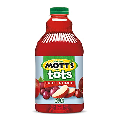 Mott's For Tots Apple, 64 Fl Oz Bottle, Juice With Purified Water, Good Source Of Vitamin C, 40% Less Sugar Than 100% Apple Juice, No Artificial Sweeteners