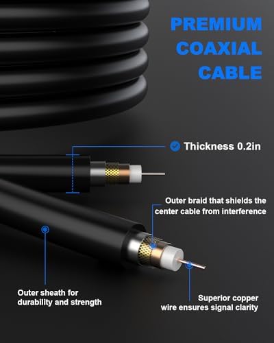 TV Antenna Indoor, Digital Amplified Indoor HDTV Antenna, 1080p VHF UHF Television Local Channels Detachable Signal Amplifier and 16.5ft Long Coax Cable
