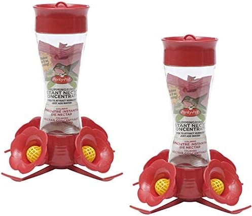 Perky Pet 203CPBN 8 Oz Clear Glass Hummingbird Feeder Set of 2