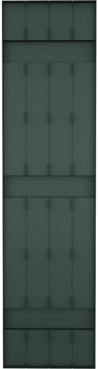 14"W x 59"H Lifetime Vinyl, Standard Four Board Joined, Board-n-Batten Shutters, w/Installation Shutter-Lok's & Matching Screws (Per Pair), Forest Green