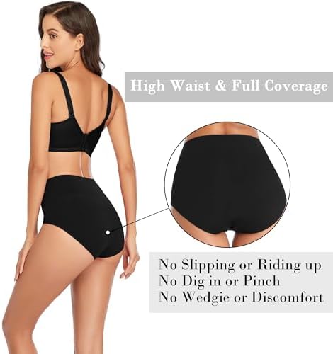 Womens Tummy Control Underwear Cotton High Waisted Full Briefs