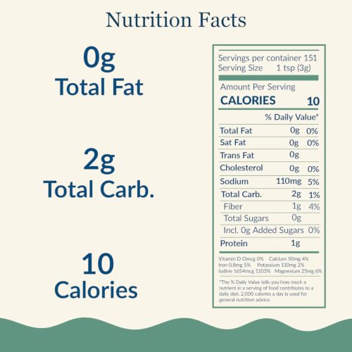 Maine Coast Sea Vegetables Kelp Granules Blend | Organic Seaweed Snacks | Sustainably Harvested | Low Sodium Salt Alternative | Rich in Iodine &
