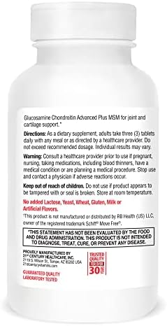 21st Century Glucosamine Chondroitin Advanced with MSM, Joints, 120ct | Advanced Glucosamine Chondroitin with MSM, Joint