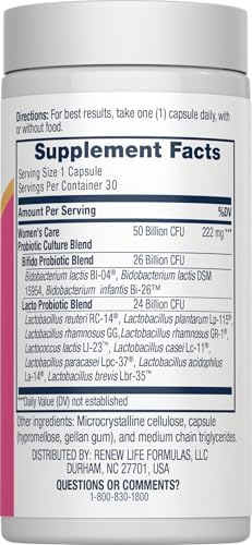 Renew Life Women's Probiotic 50 Billion CFU