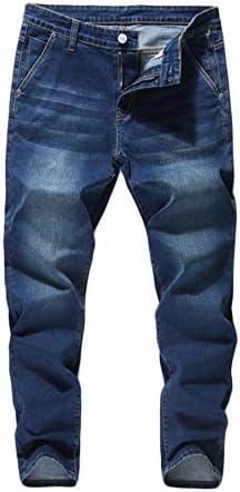 Andongnywell Men's Loose Stretch Denim Pants Elastic Waist Loose Fit Jeans Stretchy Casual Solid Trousers