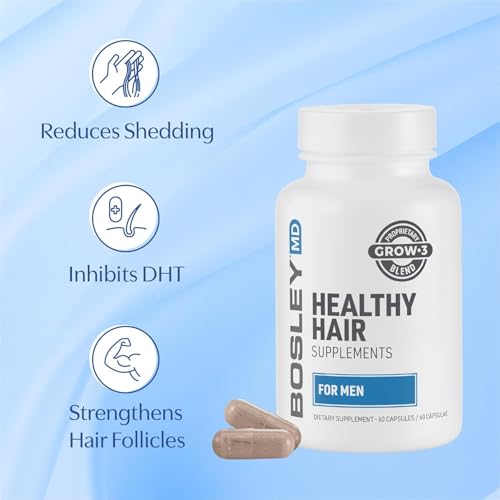 BosleyMD Women’s Healthy Hair Growth Supplements for Thicker, Fuller Hair– DHT-Blocking Botanicals with Biotin, Niacin, Zinc & L-Lysine – Rich in Vitamins & Minerals – 60 Capsules (2-Month Supply)
