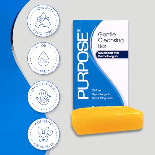PURPOSE Gentle Cleansing Bar, Developed with Dermatologists, For All Skin Types, For Sensitive & Dry Skin, Oil-free, Hypoallergenic, Sulfate-Free