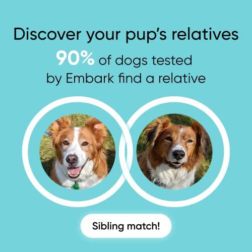 Embark Purebred Dog DNA Test - 270+ Genetic Health Conditions, 55 Physical Traits, Coefficient of Inbreeding (COI), Relatives, Breed Confirmation