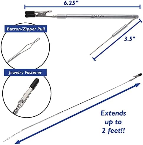 The Beadsmith EZ-Hook 3-in-1 Fastening Tool – Bracelet Fastener, Zipper Pull & Button Looper, Jewelry Aid for One-Handed Use, Ideal for Necklaces