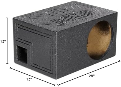 Rockville RQB10 Single 10" Vented Ported Subwoofer Sub Box Enclosure | 1.4 Cu Ft Air Space, Side Ported, 3/4" MDF, Bed Liner Finish, 39Hz Tuning