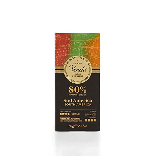 Venchi - Venezuelan Cocoa Blend - 85% Dark Chocolate Bar, 2.46oz - Single Origin Premium Fine Chocolate - Naturally Gluten Free - Vegan