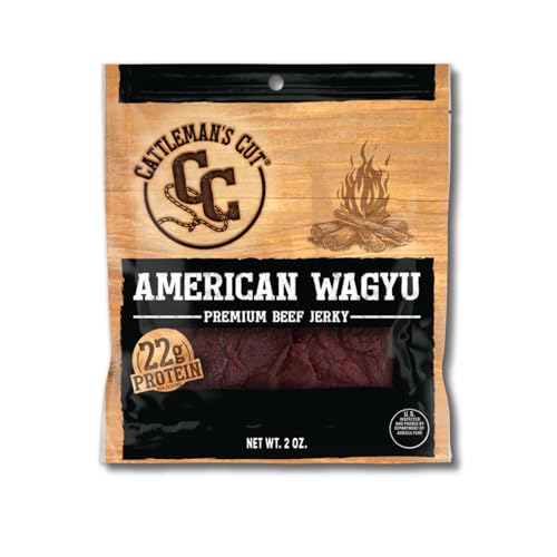 Cattleman's Cut Original Beef Jerky, Premium Marinated Steak High Protein Meat Snacks, Keto Friendly, Gluten Free, Carnivore Travel Snack, Resealable Bag, 10 Ounces