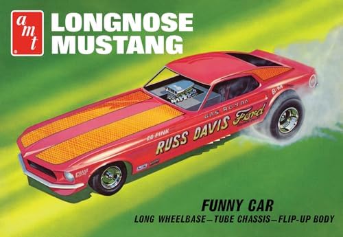 AMT 1969 Ford Mustang Long Nose Funny Car Gas Ronda 1:25 Scale Model Kit