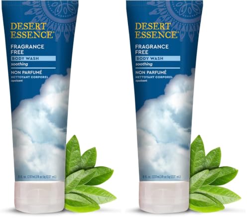 Desert Essence Fragrance Free Body Wash for Sensitive Skin, 8 fl oz | Washes away daily buildup while helping preserve a calm, soft and comfortably conditioned feel.