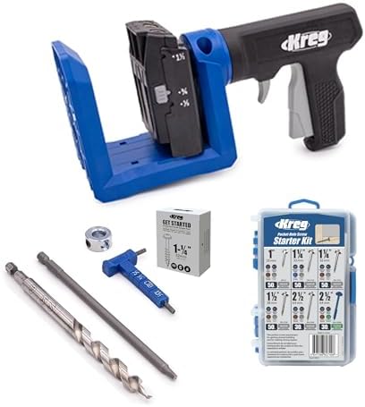 Kreg Pocket-Hole Jig 520PRO - Easy Clamping & Adjusting - 360 Rotating Handle - 260 Screws - For Materials 1/2" to 1 1/2" Thick