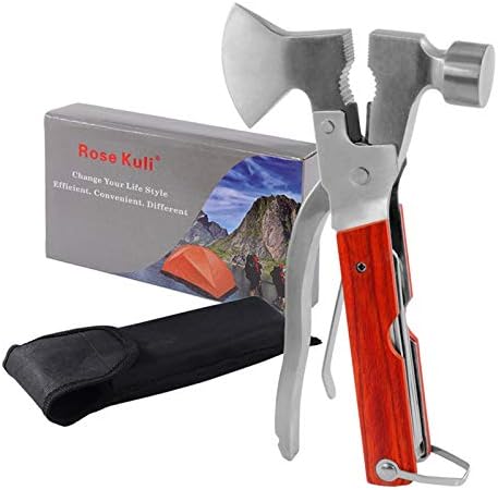 18-in-1 Multitool Camping Axe Hammer, Multi Tool with Plier, Knife | Emergency Escape Tool, Survival Gear for Outdoor Hunting Hiking, Fathers Day Gift for Men Dad Husband Boyfriend