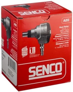 SENCO A20 Pneumatic Palm Nailer 2"-7" includes Leather Strap (PC0781) | Compact air-powered tool for fastening in tight spaces, framing, joist hanger