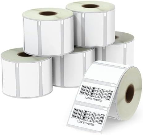 BETCKEY - Compatible DYMO 30334 (2-1/4" x 1-1/4") Multipurpose Barcode Labels, Perforated, Compatible with DYMO Labelwriter 450, 4XL, NOT FIT 550 & 5XL [10 Rolls/10000 Labels]
