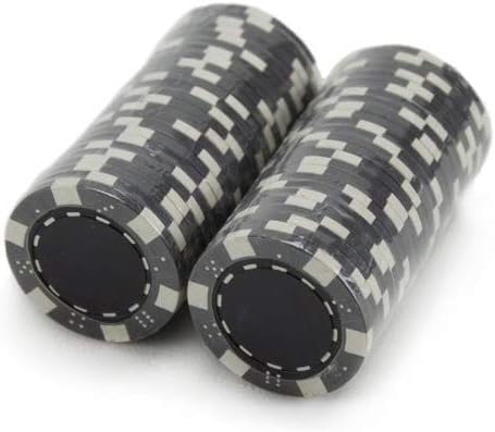 Brybelly Clay Composite Striped Dice 11.5-gram Poker Chips (100-pack) - Blank Non-denominated Poker Chips - Custom Cash Games and Home Casino Poker Nights
