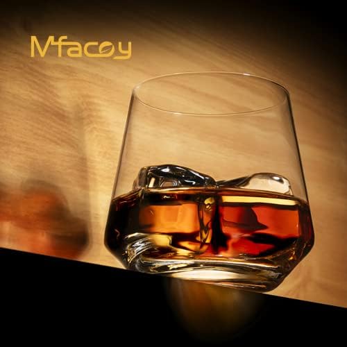 Mfacoy Drinking Glasses Set of 8-4 Tall Glass Cups 18 oz & 4 Short Stemless Wine Glasses 13 oz, Highball Glasses, Glassware Sets for Cocktail, Beer