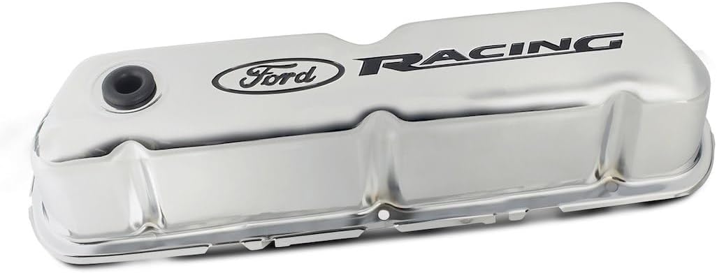 Performance Valve Cover Set | Tall Valve Cover for 289/302/351W Engines | With Oil Fill & Breather Grommet | With Baffle | Chrome Steel | Racing