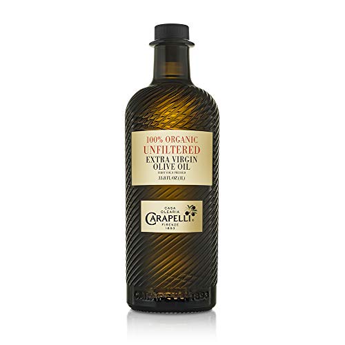 Carapelli - Organic Extra Virgin Olive Oil: Cold-Pressed Organic EVOO – 33.8 Fluid Ounces (1 Liter)