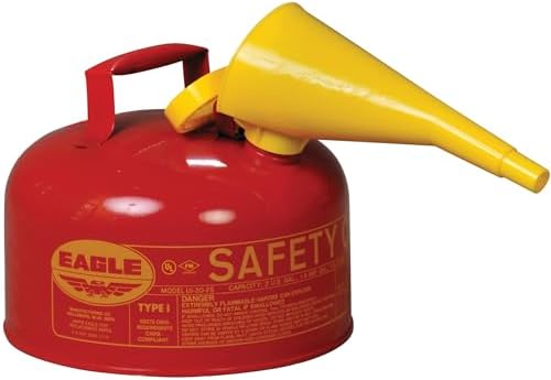 Eagle 2 Gallon Type I Red Safety Gas Can for Gasoline