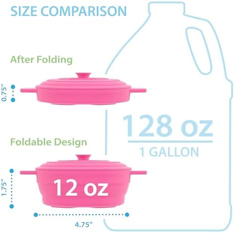 Bakerpan Collapsible Silicone Microwave Vegetable Steamer with Lid - 64 oz Silicone Steamer Pot for Cooking, Steaming & Reheating Food - BPA-Free, Dishwasher Safe