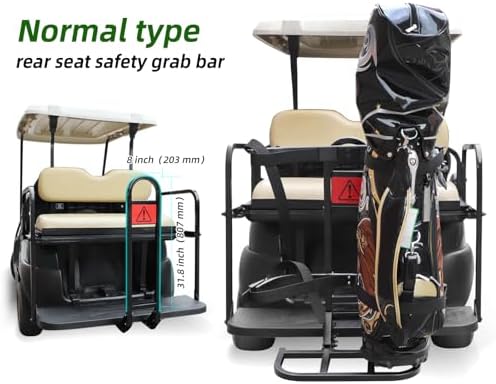 Roykaw Upgraded Golf Cart Rear Seat Bag Holder Universal Compatible with EZGO/Club Car/Yamaha, Golf Cart Rear Seat Bag Rack