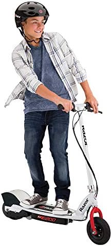 Razor E200 Electric Scooter for Kids Ages 13+ - 8" Pneumatic Tires, 200-Watt Motor, Up to 12 mph and 40 min of Ride Time, for Riders up to 154 lbs