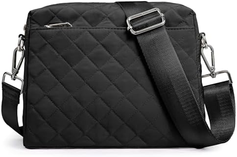 KALIDI Mini Quilted Crossbody Bag for Women Ladies Puffer Cross Body Purse | Nylon Lightweight Women's Shoulder Handbag with Wide Strap for Travel Vacation Casual Everyday Errands